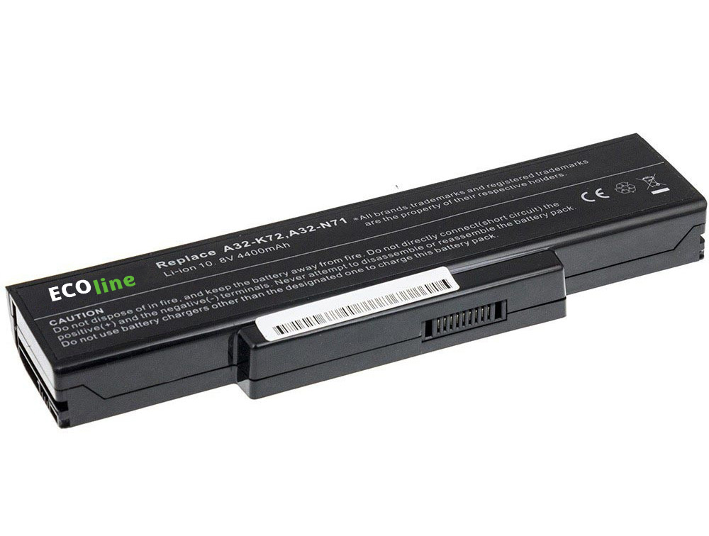 EcoLine - A32-K72 A32-N71 Batterij Geschikt voor de Asus A32-K72 K72 K73 N71 N73 / 11.1V 4400mAh