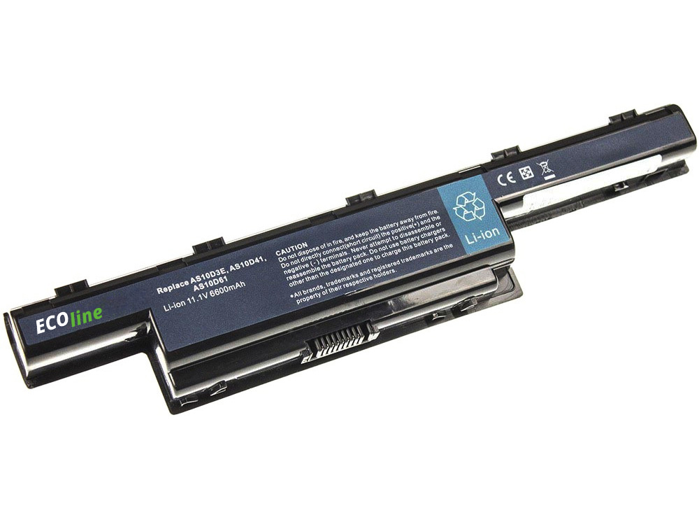 EcoLine - AS10D31 AS10D41 AS10D51 AS10D71 Batterij Geschikt voor de Acer Aspire 5740G 5741G 5742G 5749Z 5750G 5755G / 11.1V 6600mAh
