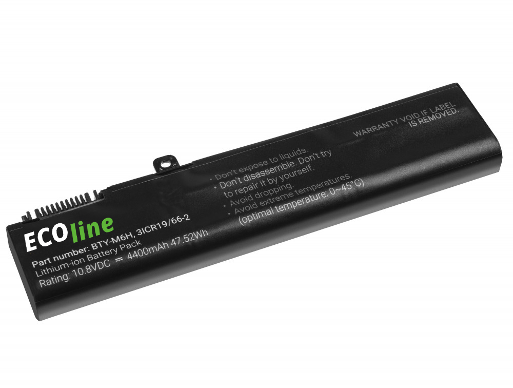 EcoLine - BTY-M6H Batterij Geschikt voor de MSI GE62 GE63 GE72 GE73 GE75 GL62 GL63 GL73 GL65 GL72 GP62 GP63 GP72 GP73 GV62 GV72 PE60 PE70 / 10.8V 4400mAh