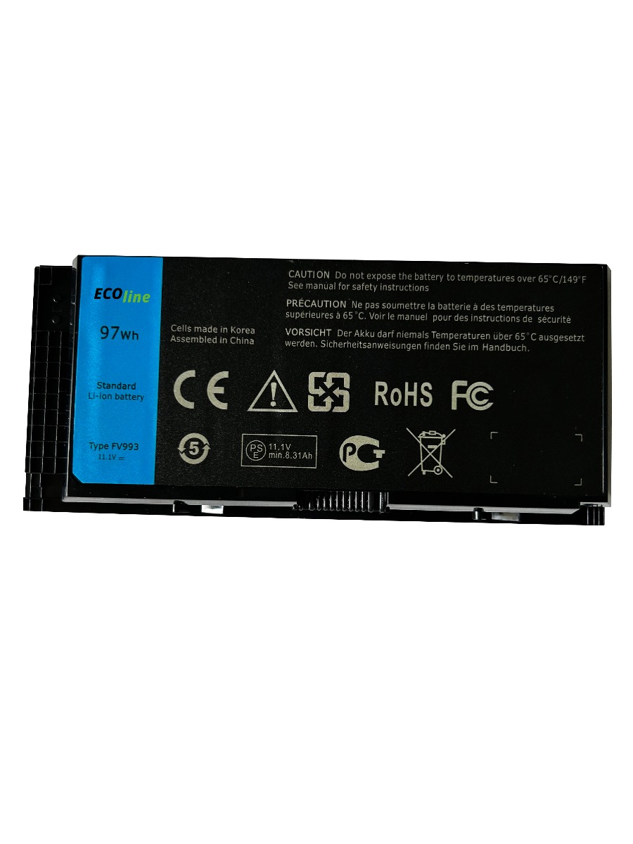 EcoLine - FV993 Batterij Geschikt voor de Dell Precision M4600 M4700 M4800 M6600 M6700 / 11.1V 7800mAh thumbnail 4