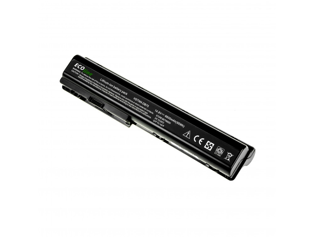 EcoLine - HSTNN-DB75 Batterij Geschikt voor de HP Pavilion HDX18 DV7 DV7T DV7Z DV8 / 14.4V 6600mAh