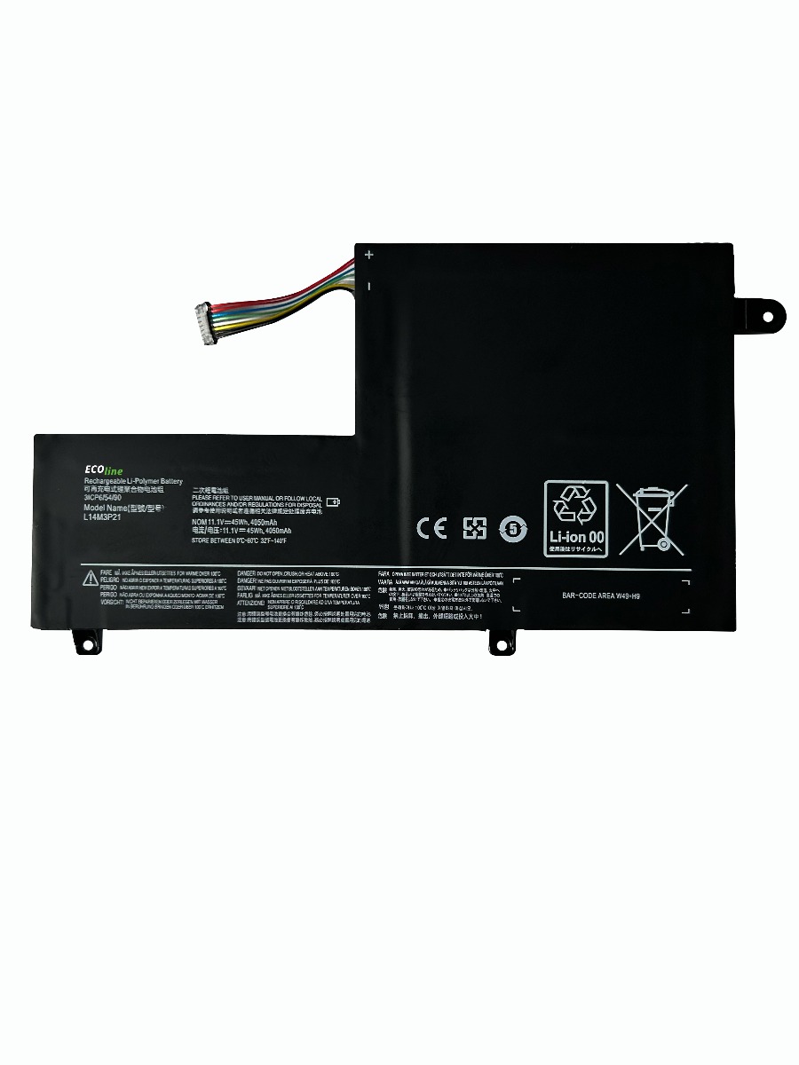 EcoLine - L14M3P21 Batterij Geschikt voor de Lenovo Yoga 500-14IBD 500-14ISK 500-15IBD 500-15ISK / 11.1V 3500mAh thumbnail 4