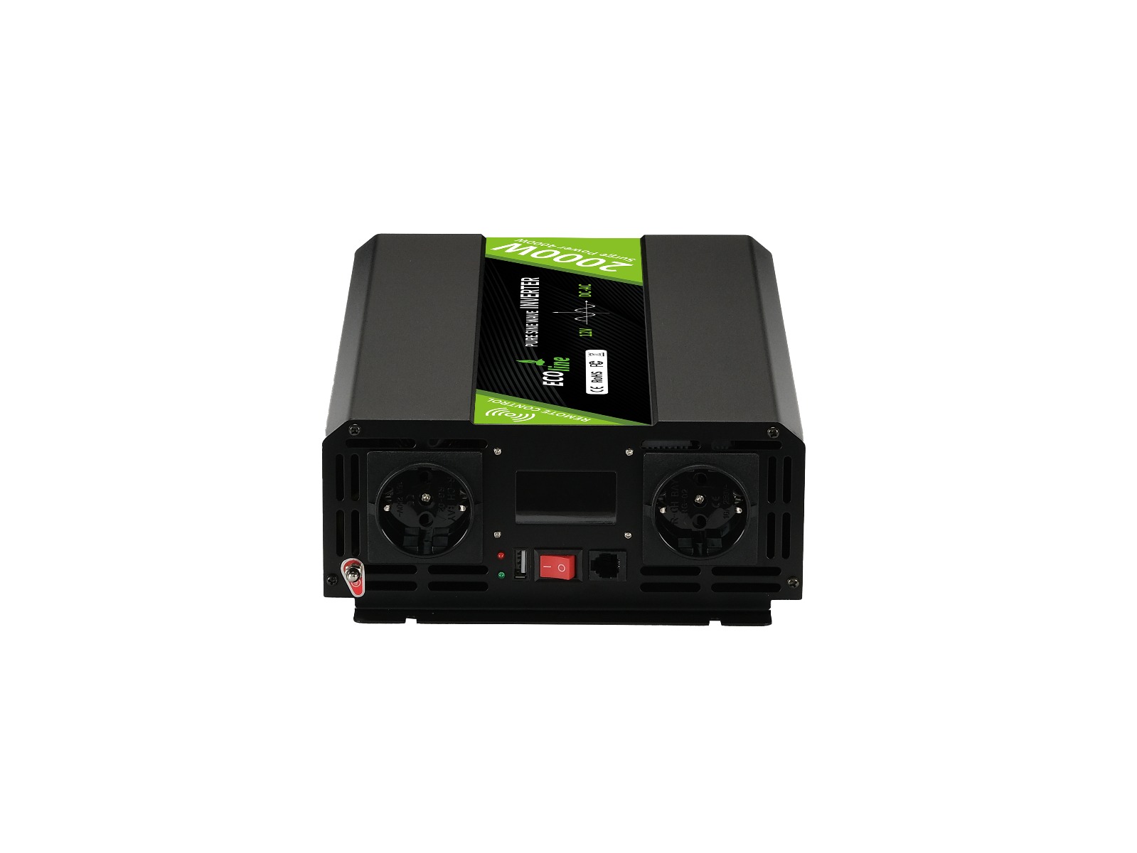 EcoLine - Omvormer 12V Naar 220V/230V - 2000w Vermogen - Zuivere sinus - Spanningomvormer - Remote Controlled