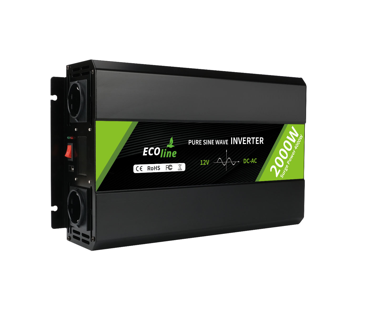 EcoLine - omvormer 12v naar 230v - 2000w Vermogen - Zuivere sinus– Auto Omvormer thumbnail 7