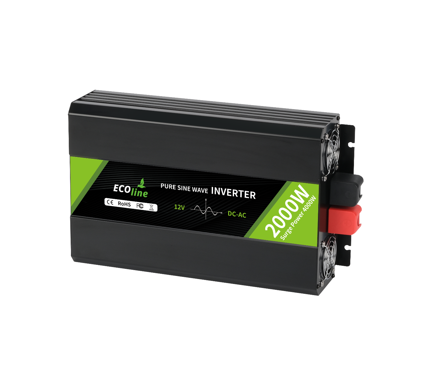 EcoLine - omvormer 12v naar 230v - 2000w Vermogen - Zuivere sinus– Auto Omvormer thumbnail 4