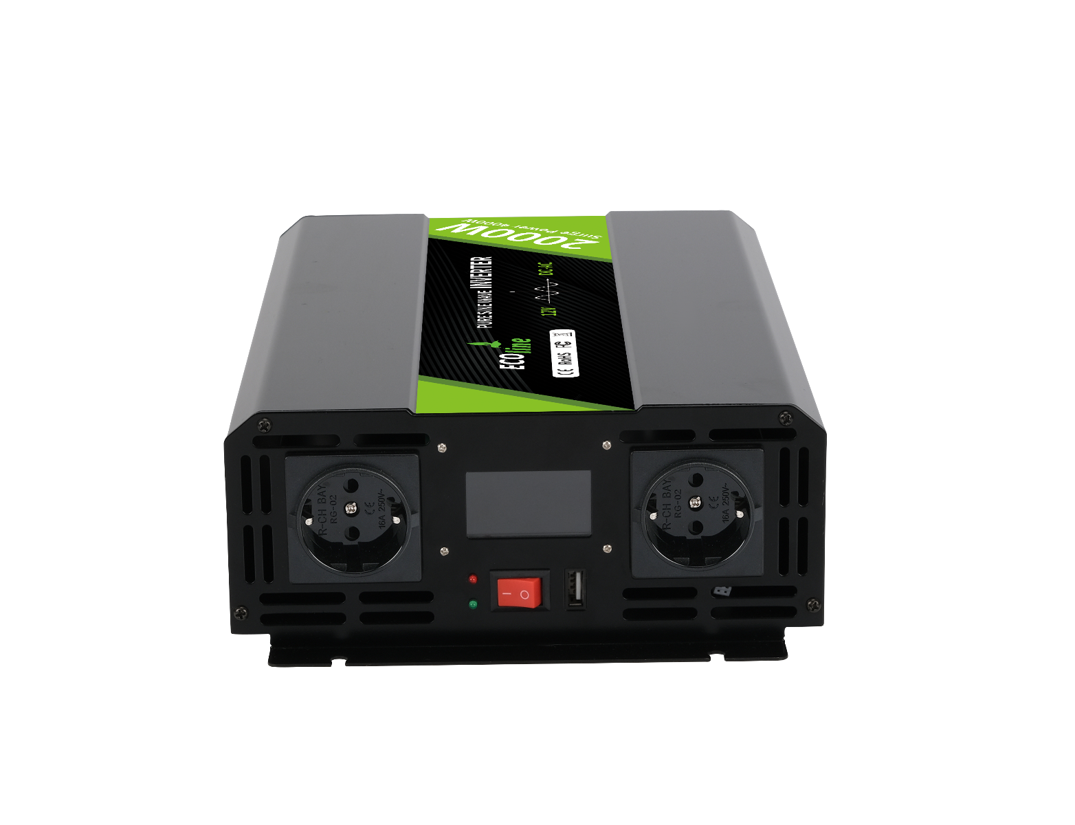 EcoLine - omvormer 12v naar 230v - 2000w Vermogen - Zuivere sinus– Auto Omvormer thumbnail 5