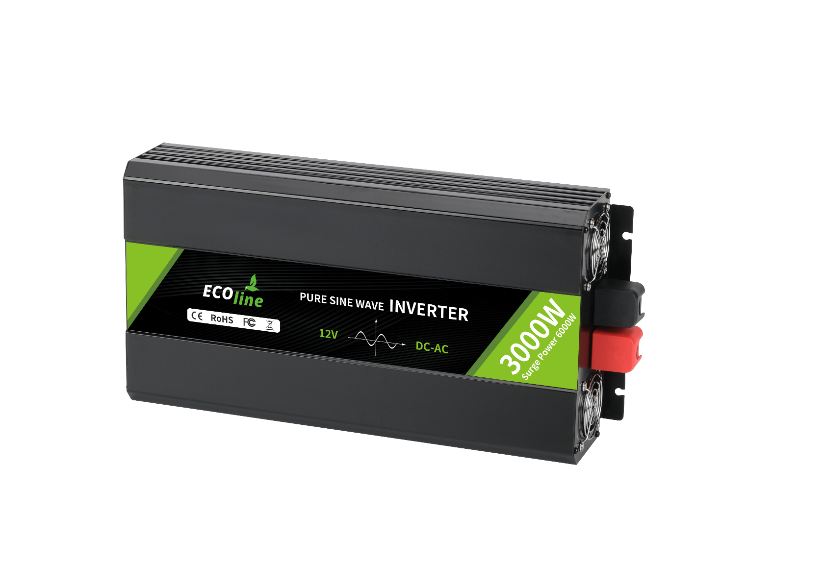 EcoLine - Omvormer 12V Naar 220V/230V - 3000w Vermogen - Zuivere sinus - Spanningomvormer thumbnail 4