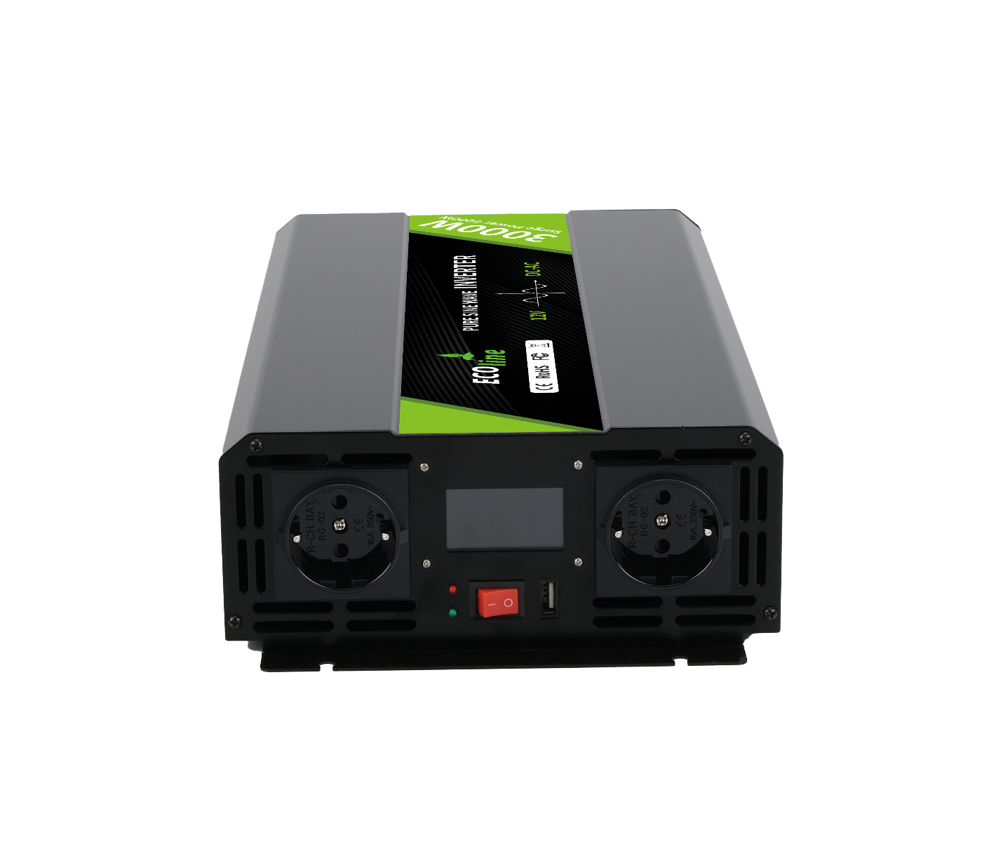 EcoLine - Omvormer 12V Naar 220V/230V - 3000w Vermogen - Zuivere sinus - Spanningomvormer thumbnail 6