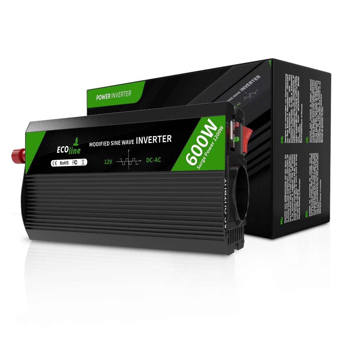 EcoLine - Omvormer 12V Naar 220V / 230V - 500w / 1000w Vermogen - Gemodificeerde Sinus - Spanningomvormer thumbnail 5