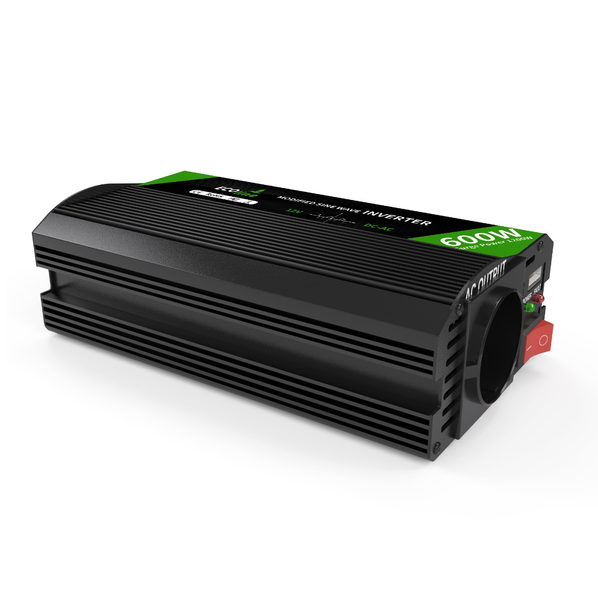 EcoLine - Omvormer 12V Naar 220V / 230V - 500w / 1000w Vermogen - Gemodificeerde Sinus - Spanningomvormer thumbnail 3