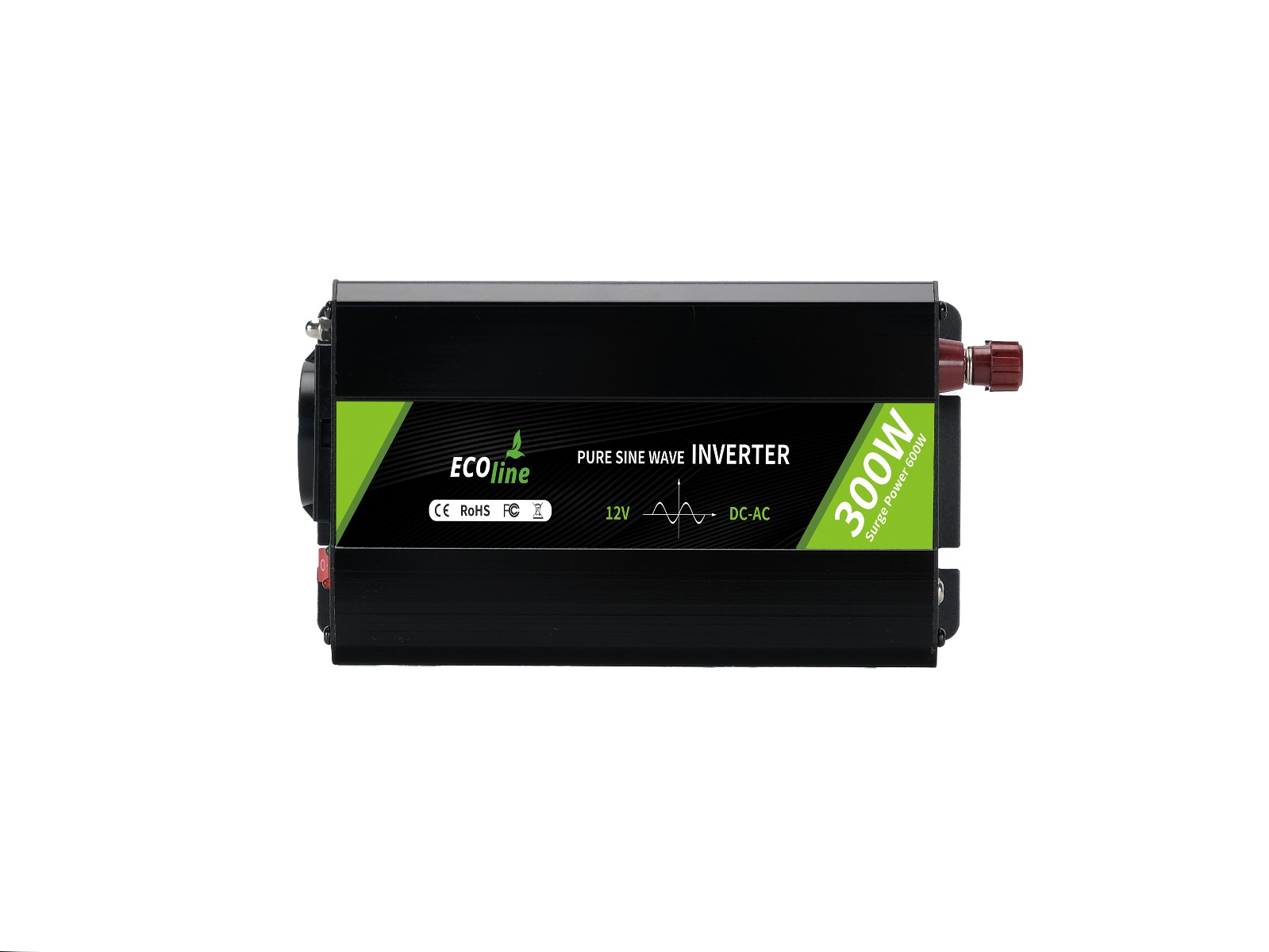 EcoLine - Omvormer 12V Naar 220V / 230V  - 300w Vermogen - Zuivere sinus - Spanningomvormer thumbnail 5