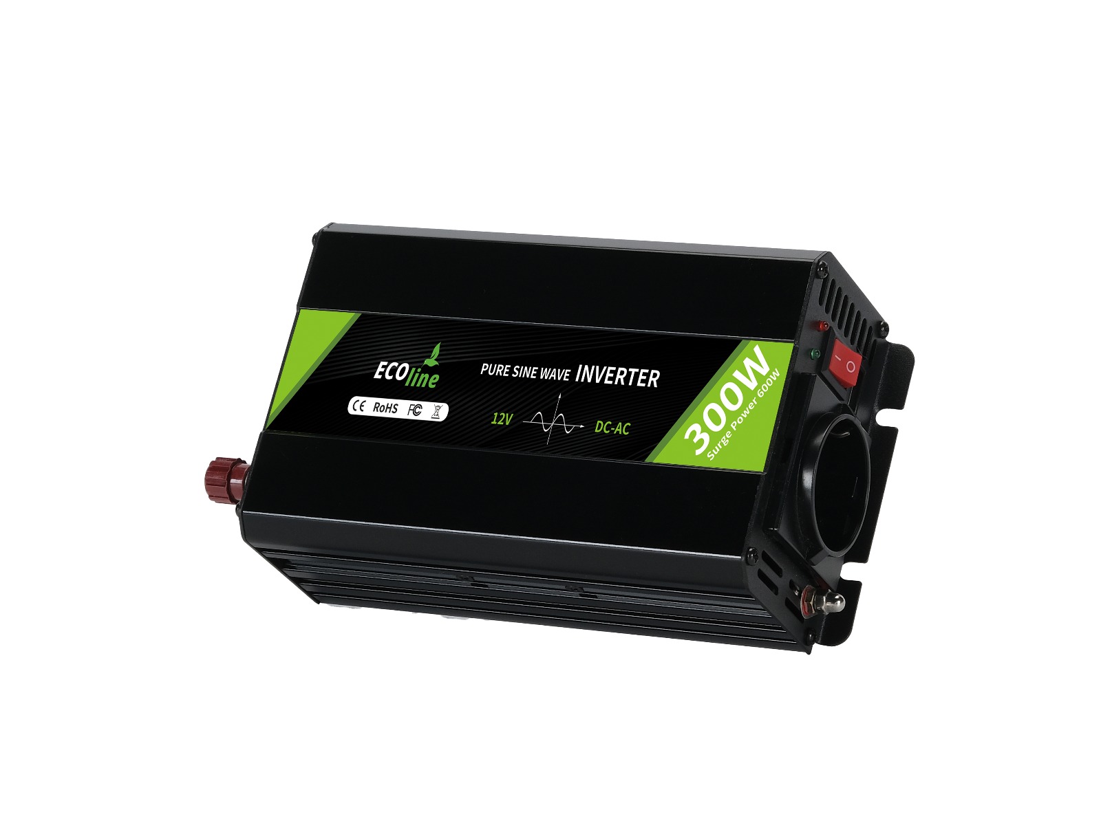 EcoLine - Omvormer 12V Naar 220V / 230V  - 300w Vermogen - Zuivere sinus - Spanningomvormer thumbnail 3