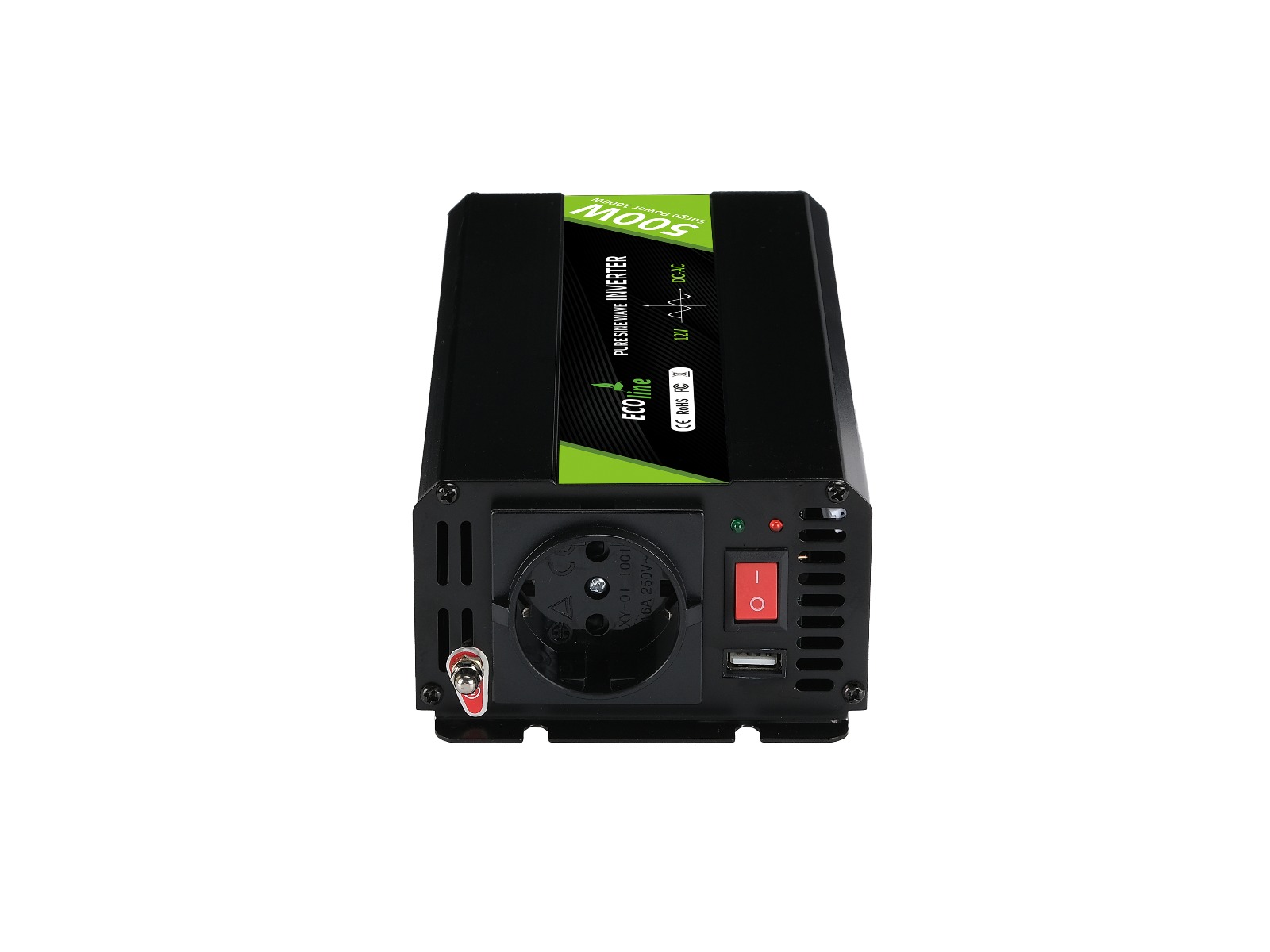 EcoLine - Omvormer 12V Naar 220V / 230V - 500w Vermogen - Zuivere sinus - Spanningomvormer thumbnail 7