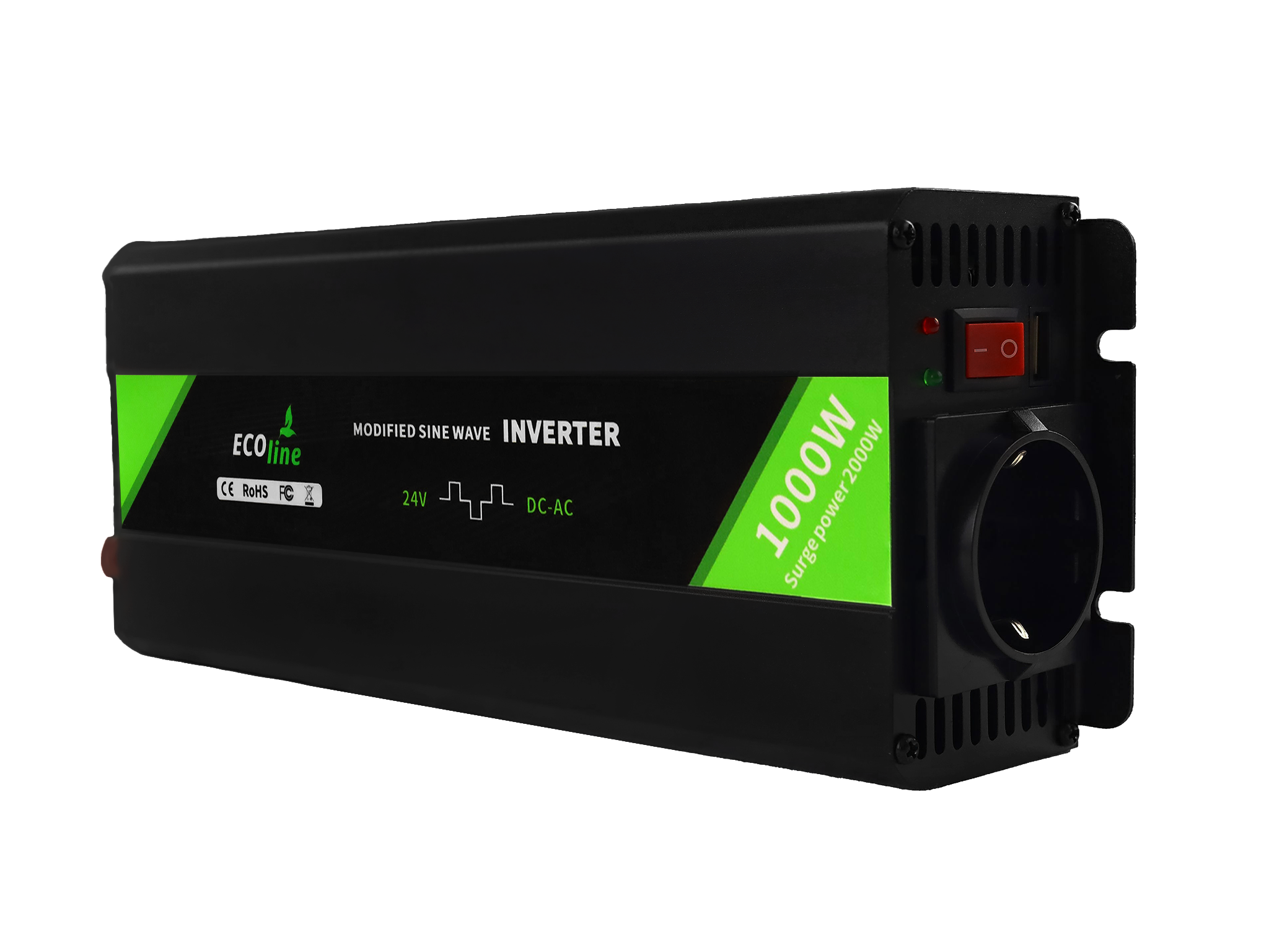 EcoLine - Omvormer 24V Naar 220V/230V - 1000w Vermogen - Gemodificeerde sinus - Auto omvormer