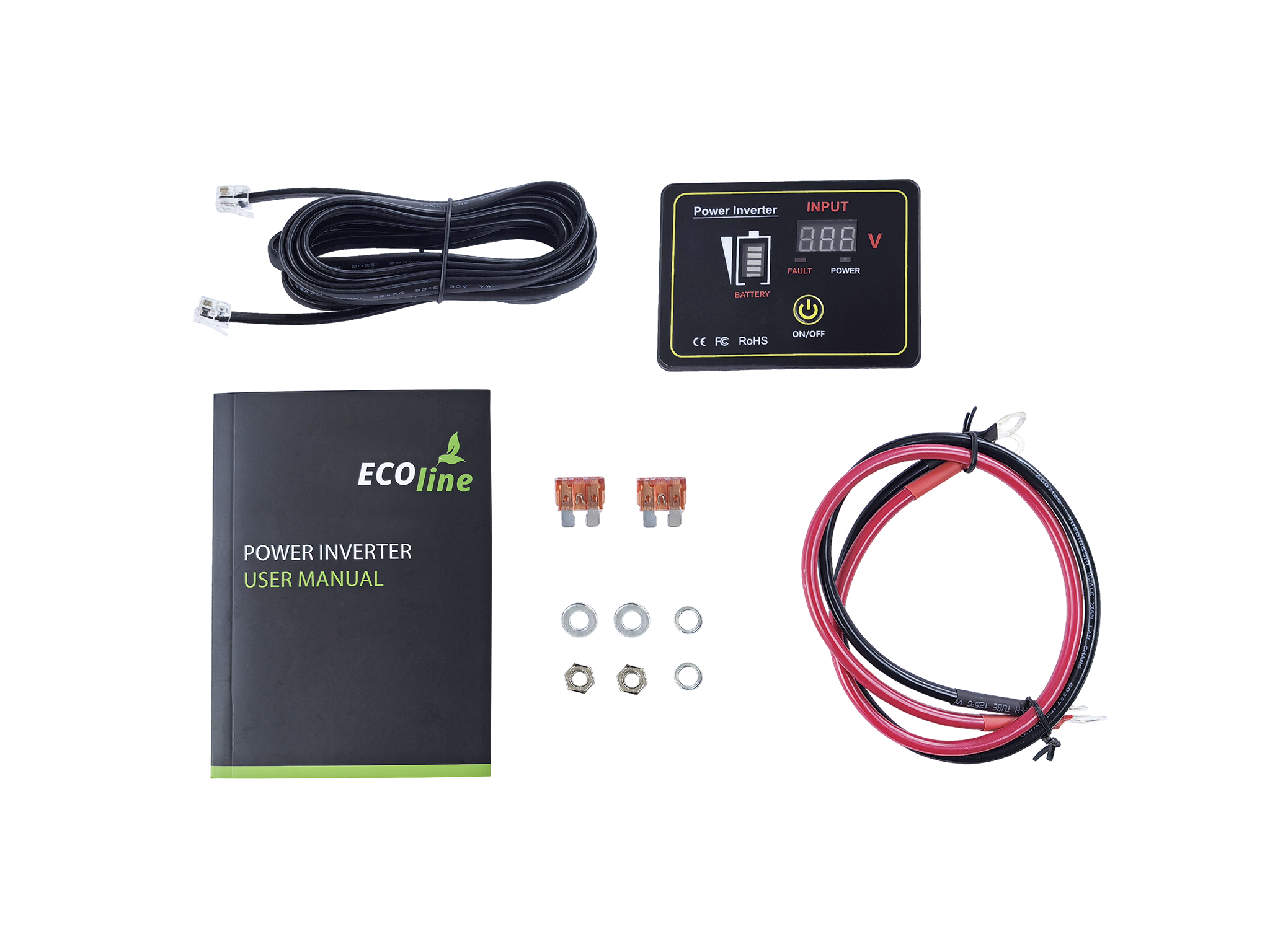 EcoLine - Omvormer 24V Naar 220V/230V - 1000w Vermogen - Zuivere sinus - Auto omvormer - Remote Controlled thumbnail 8