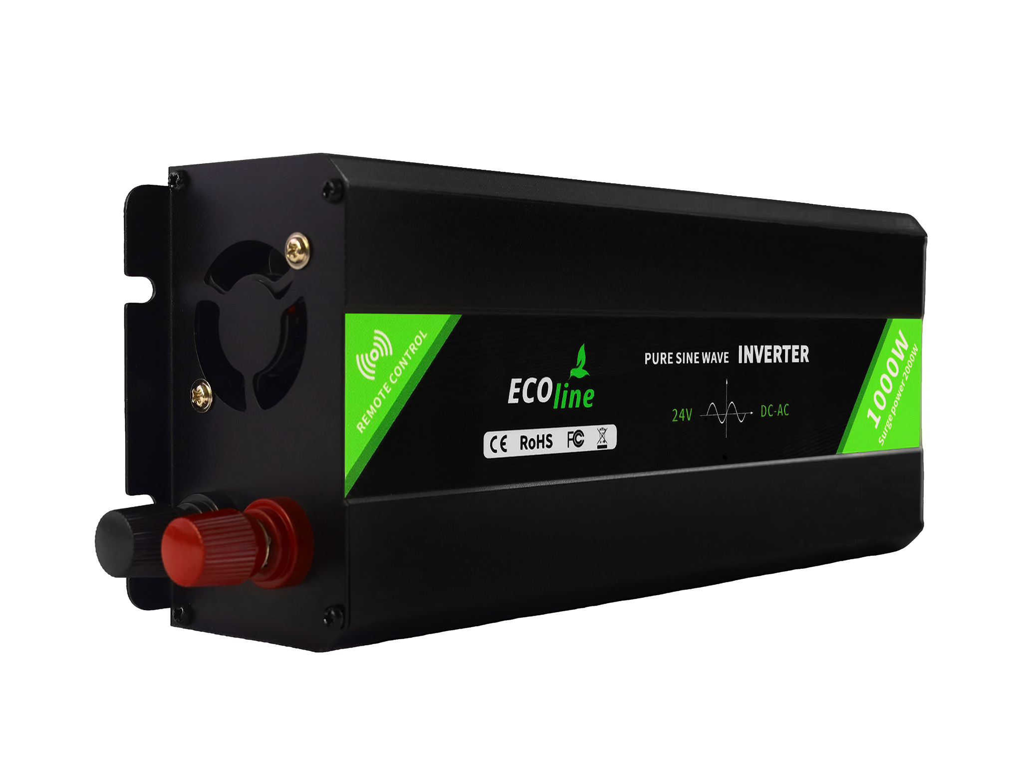 EcoLine - Omvormer 24V Naar 220V/230V - 1000w Vermogen - Zuivere sinus - Auto omvormer - Remote Controlled thumbnail 2