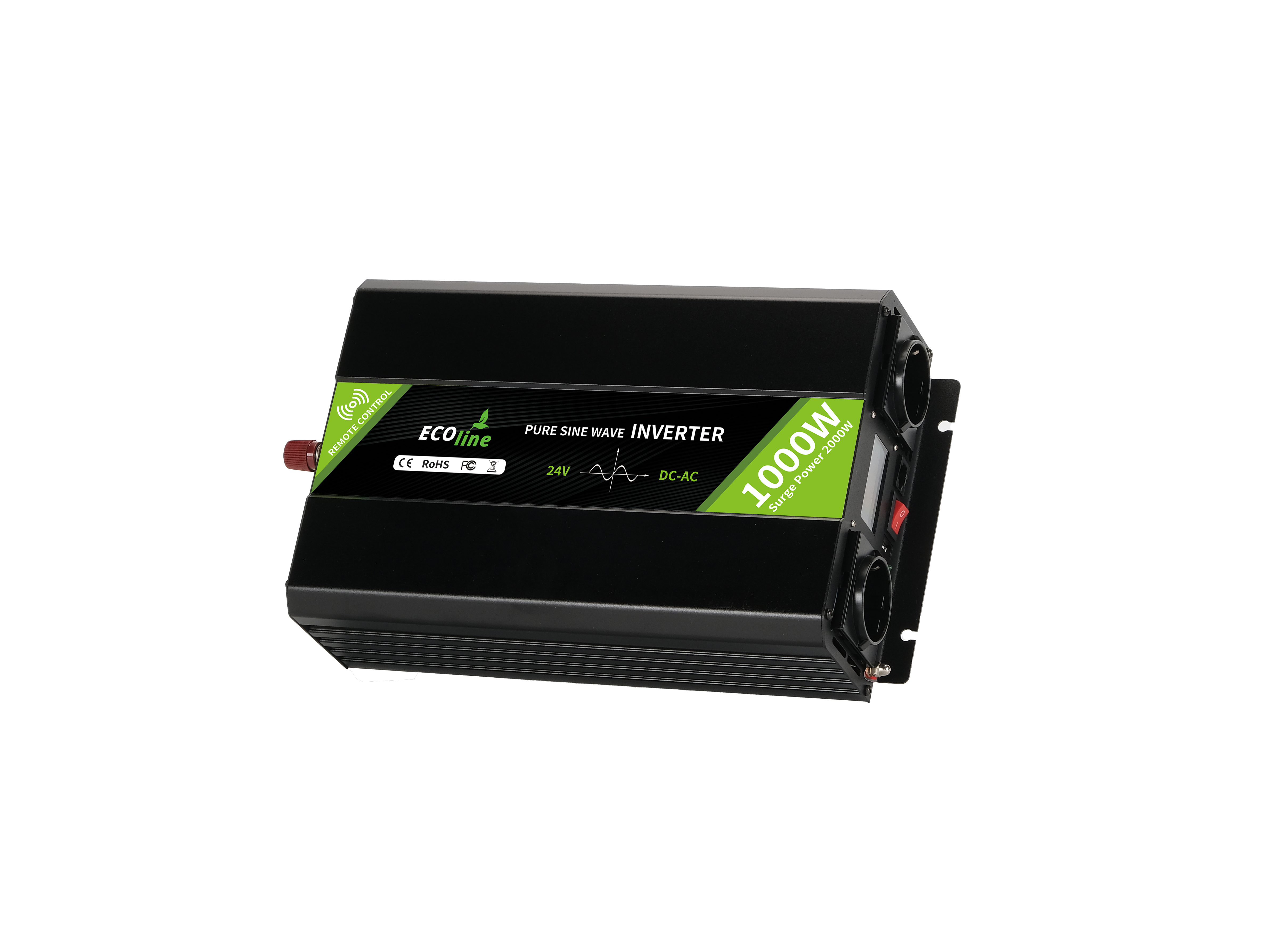 EcoLine - Omvormer 24V Naar 220V/230V - 1000w Vermogen - Zuivere sinus - Auto omvormer - Remote Controlled thumbnail 7