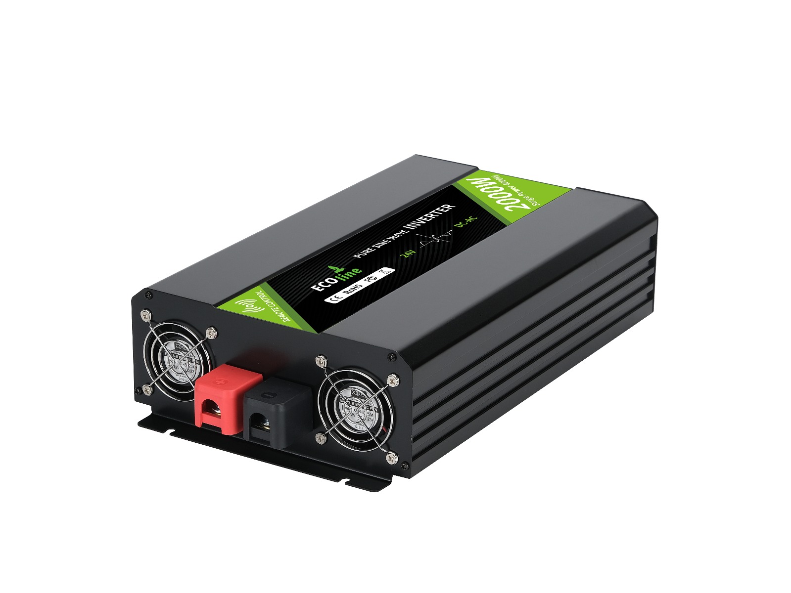 EcoLine - Omvormer 24V Naar 220V/230V - 2000w Vermogen - Zuivere sinus - Spanningomvormer - Remote Controlled thumbnail 3