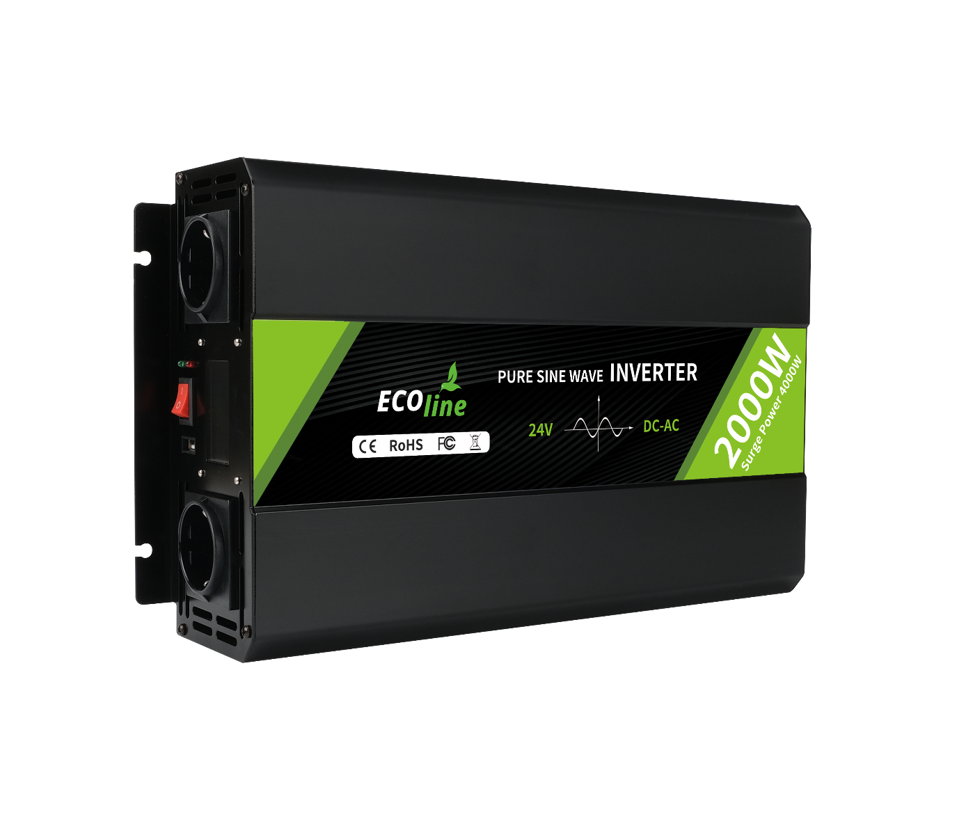 EcoLine - Omvormer 24V Naar 220V/230V - 2000w Vermogen - Zuivere sinus - Spanningomvormer thumbnail 7