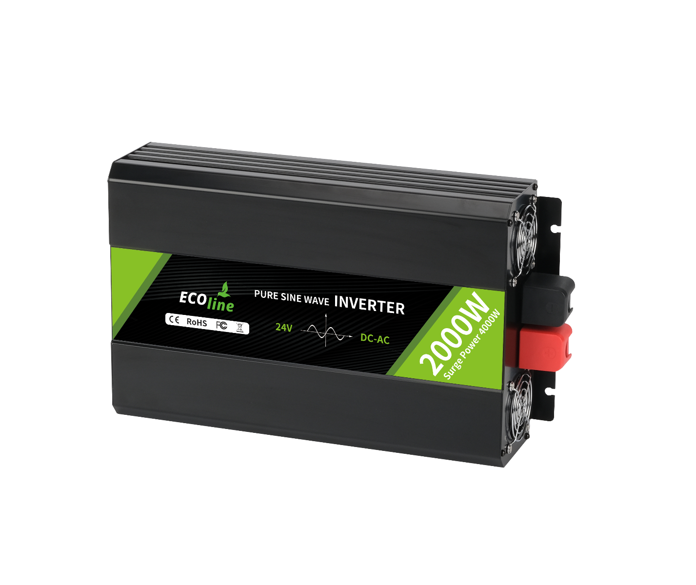 EcoLine - Omvormer 24V Naar 220V/230V - 2000w Vermogen - Zuivere sinus - Spanningomvormer thumbnail 4