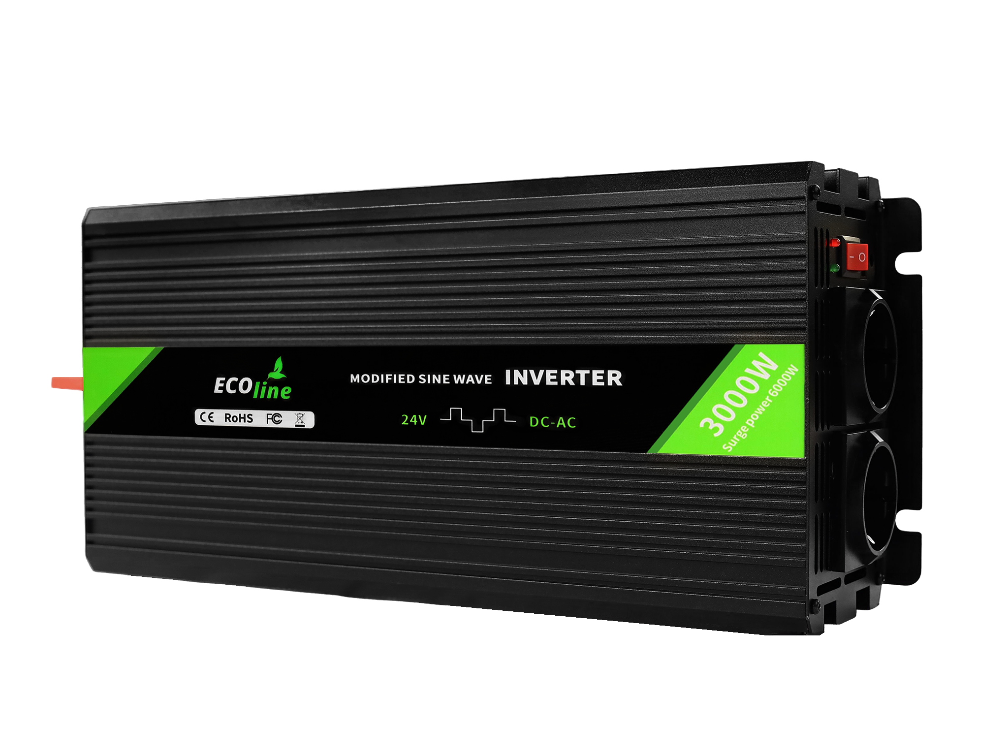 EcoLine - Omvormer 24V Naar 220V/230V - 3000w Vermogen - Gemodificeerde sinus - Spanningomvormer