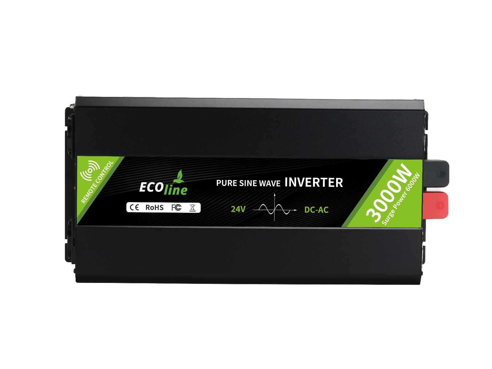 EcoLine - Omvormer 24V Naar 220V/230V - 3000w Vermogen - Zuivere sinus - Spanningomvormer - Remote Controlled