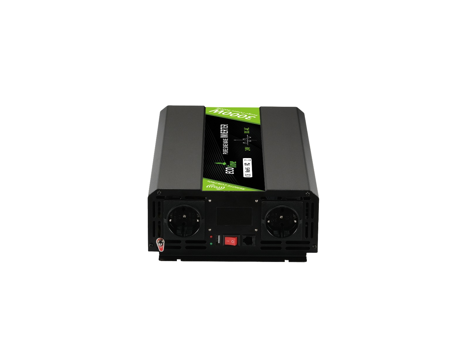 EcoLine - Omvormer 24V Naar 220V/230V - 3000w Vermogen - Zuivere sinus - Spanningomvormer - Remote Controlled