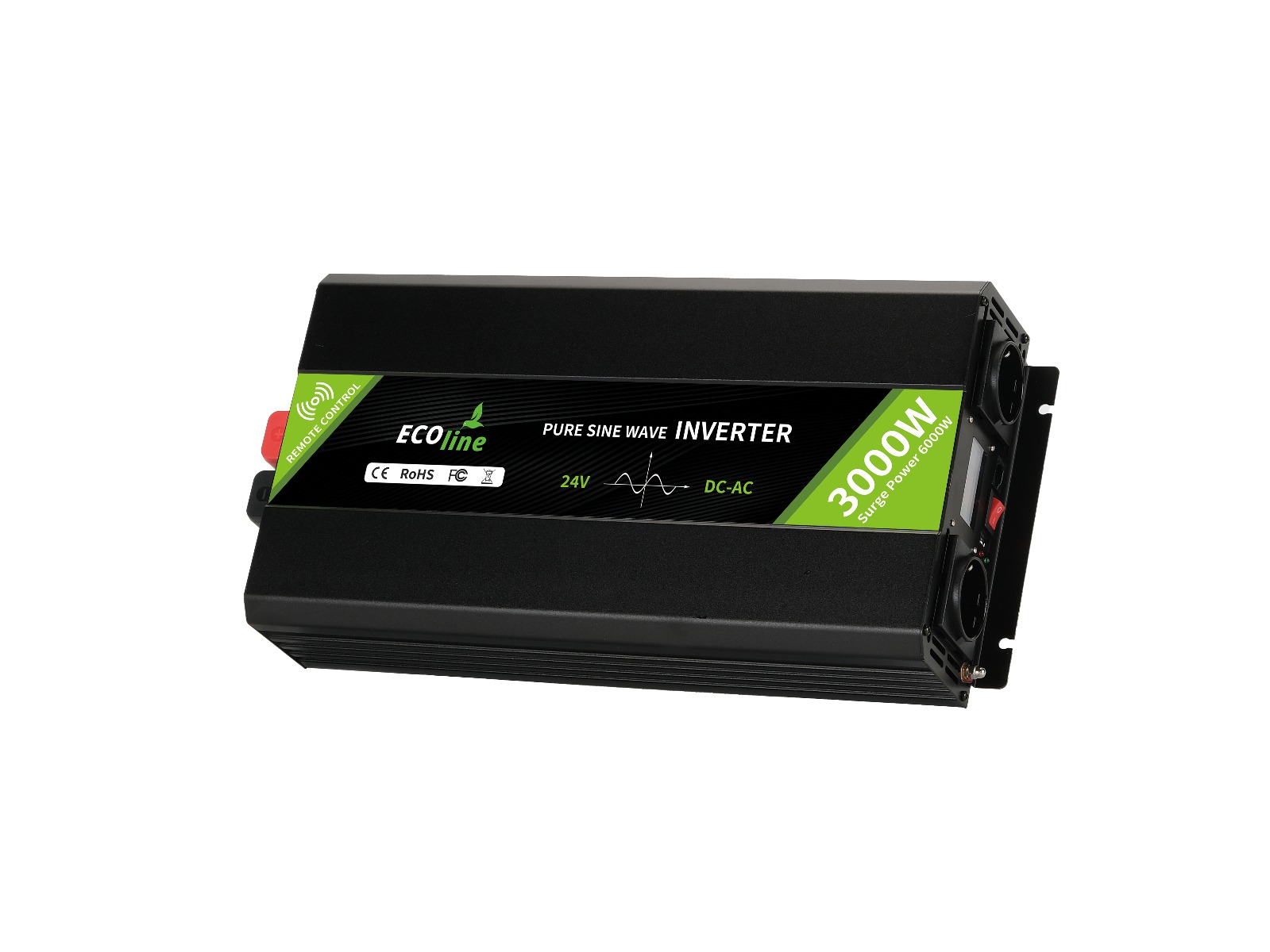 EcoLine - Omvormer 24V Naar 220V/230V - 3000w Vermogen - Zuivere sinus - Spanningomvormer - Remote Controlled thumbnail 4