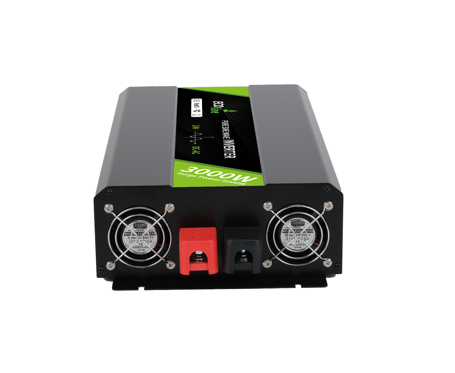 EcoLine - Omvormer 24V Naar 220V/230V - 3000w Vermogen - Zuivere sinus - Spanningomvormer thumbnail 3