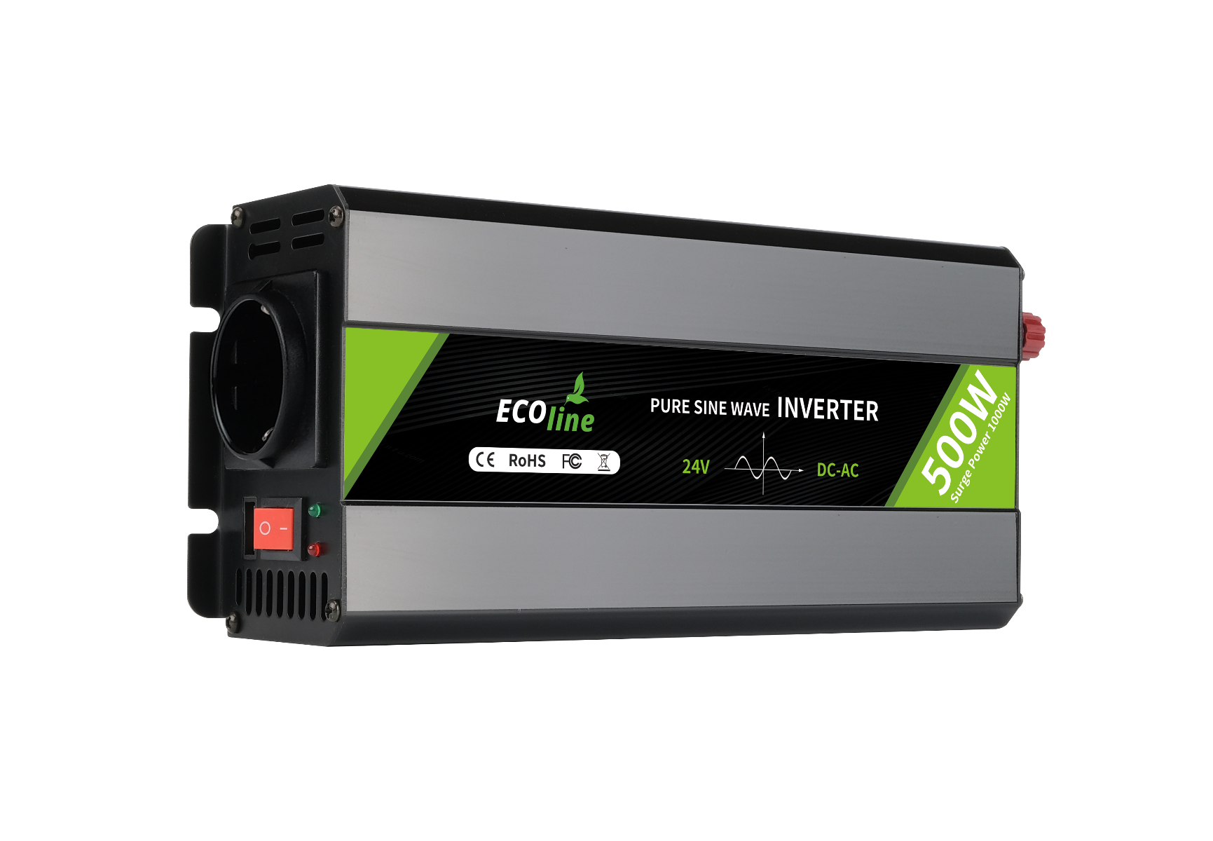 EcoLine - Omvormer 24V Naar 220V/230V - 500w Vermogen - Zuivere sinus - Spanningomvormer thumbnail 7