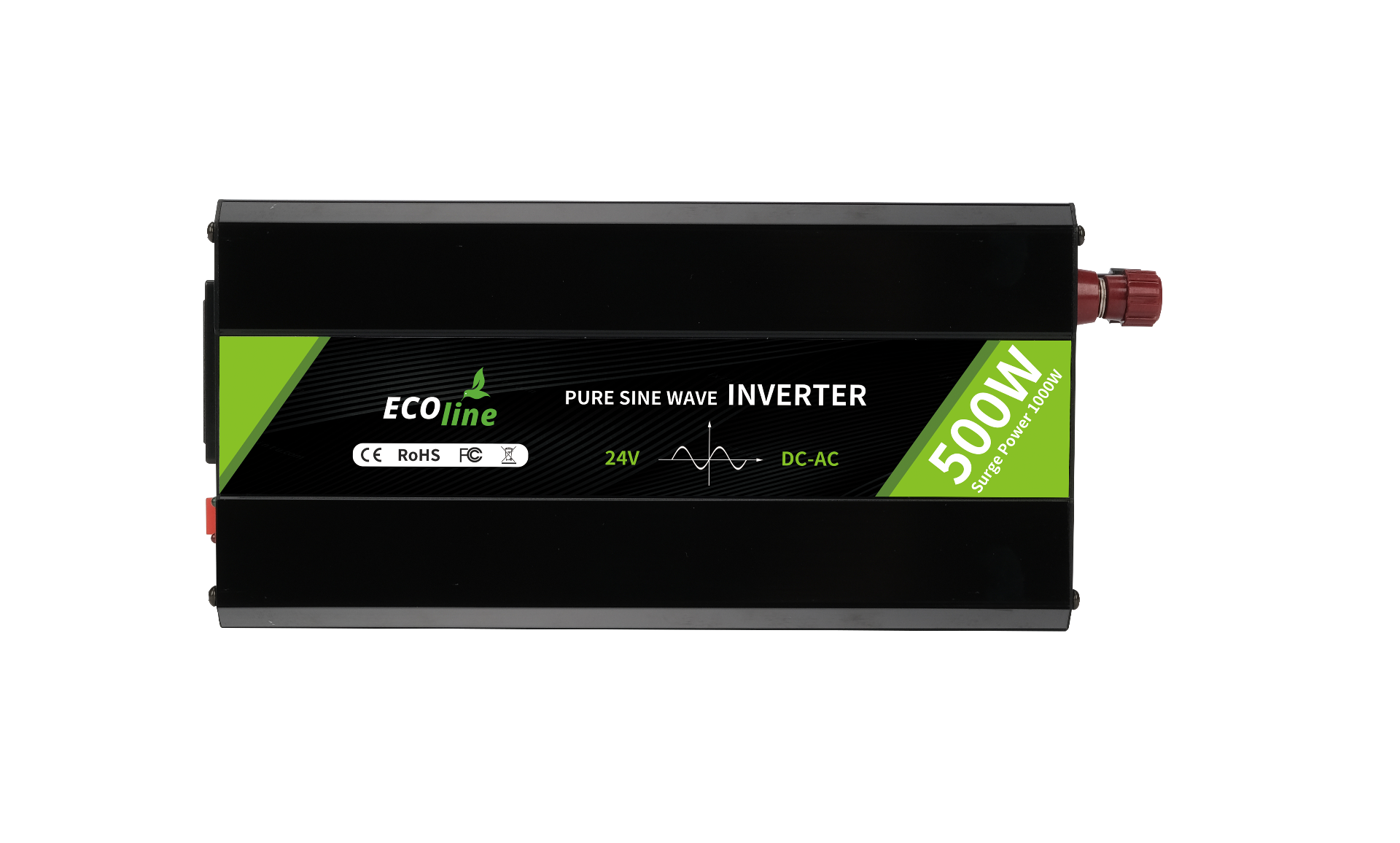 EcoLine - Omvormer 24V Naar 220V/230V - 500w Vermogen - Zuivere sinus - Spanningomvormer thumbnail 3