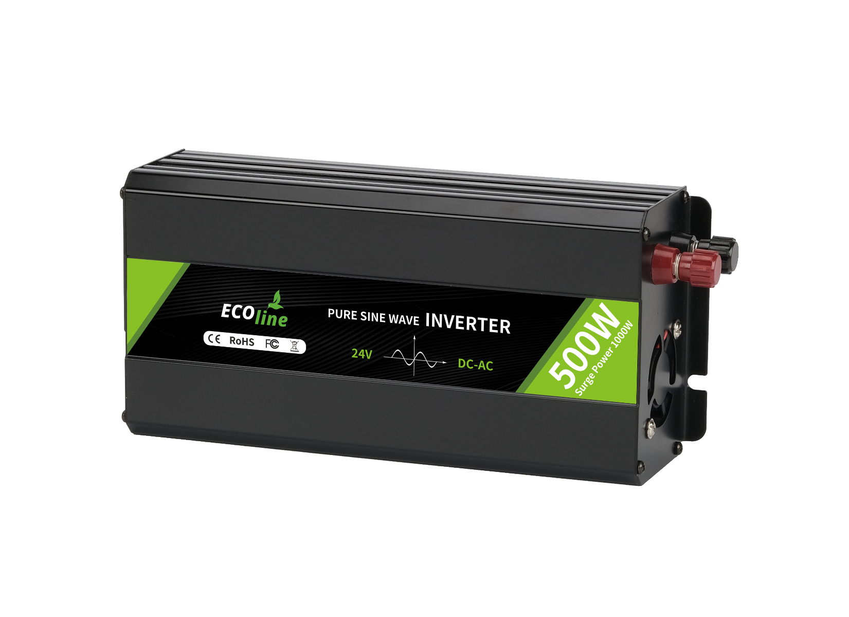 EcoLine - Omvormer 24V Naar 220V/230V - 500w Vermogen - Zuivere sinus - Spanningomvormer