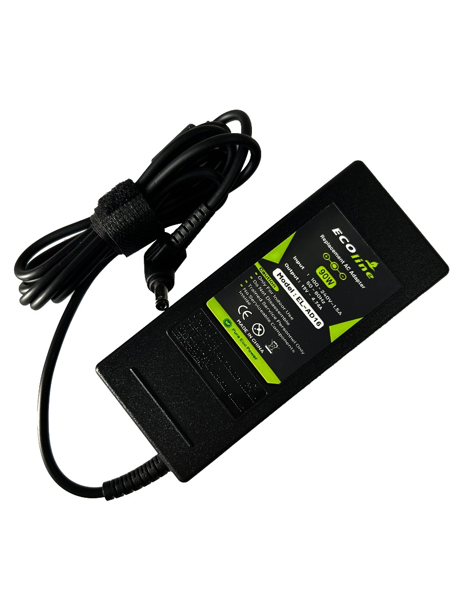 EcoLine - Oplader / AC Adapter - Geschikt voor de Asus K50IJ K52 K52J K52F X53S K53S X54H X54C Toshiba Satellite A200 A300 - 19V 4.74A 90W thumbnail 5