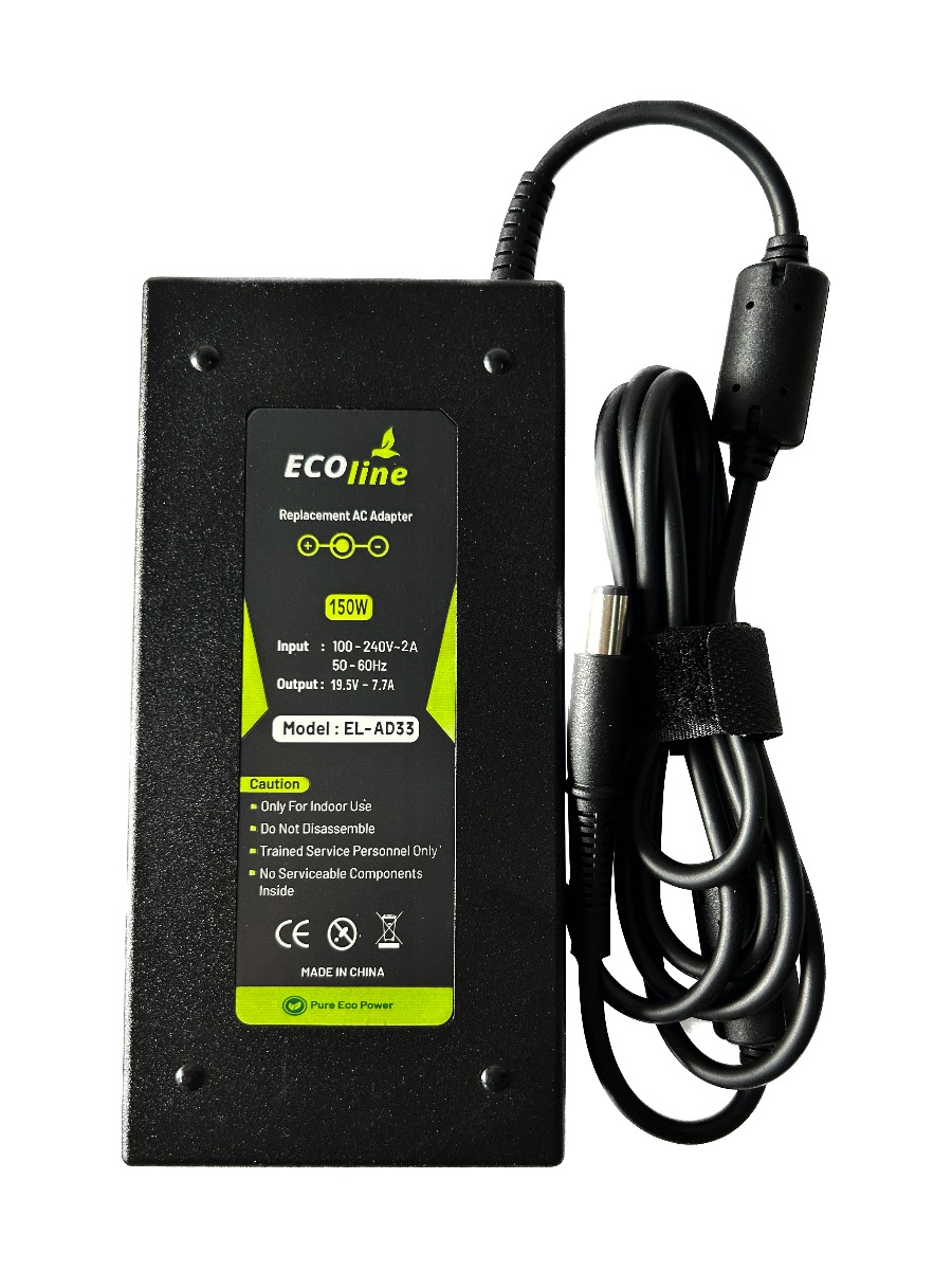 EcoLine - Oplader / AC Adapter - Geschikt voor de HP EliteBook 8530p 8530w 8540p 8540w 8560p 8560w 8570w 8730w ZBook 15 G1 G2 - 19.5V 7.7A 150W