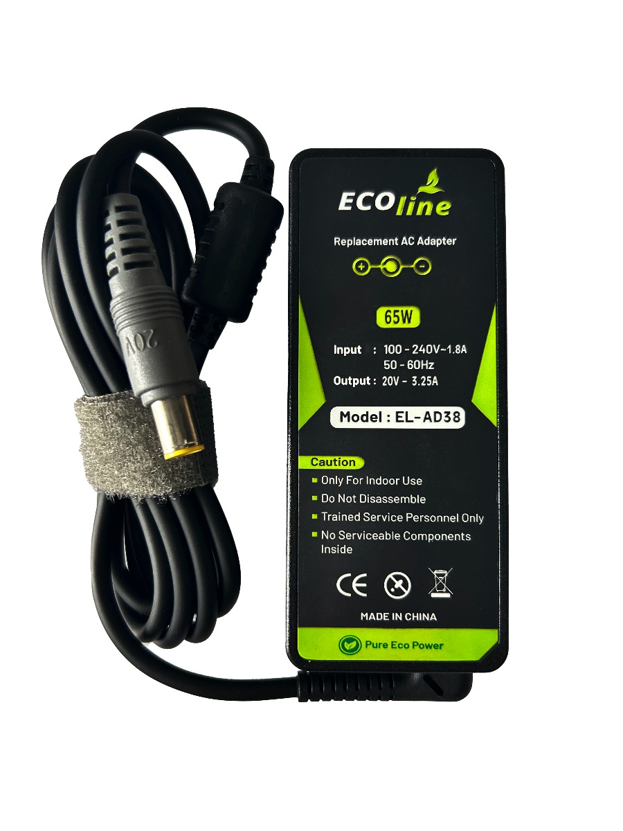 EcoLine - Oplader / AC Adapter - Geschikt voor de Lenovo B590 ThinkPad R61 R500 T430 T430s T510 T520 T530 X200 X201 X220 X230 - 20V 3.25A 65W