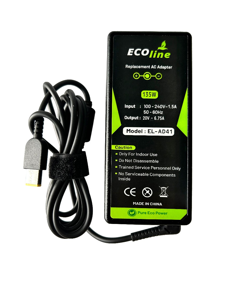 EcoLine - Oplader / AC Adapter - Geschikt voor de Lenovo IdeaPad Gaming L340-15 L340-17 15ARH05 15IMH05 Legion Y520 Y530 - 20V 6.75A 135W