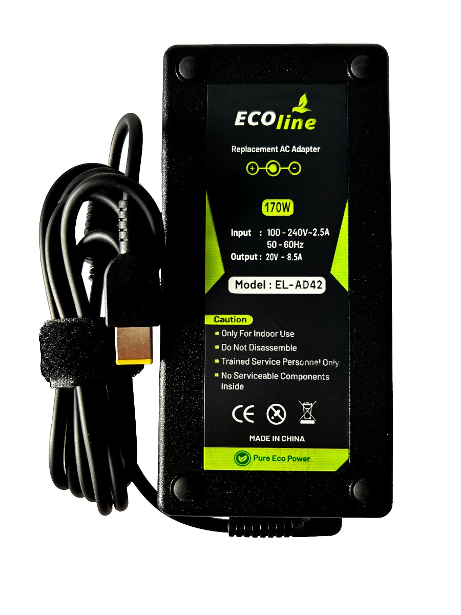 EcoLine - Oplader / AC Adapter - Geschikt voor Lenovo IdeaPad Y400 Y410p Y500 Y510p - 20V 8.5A 170W