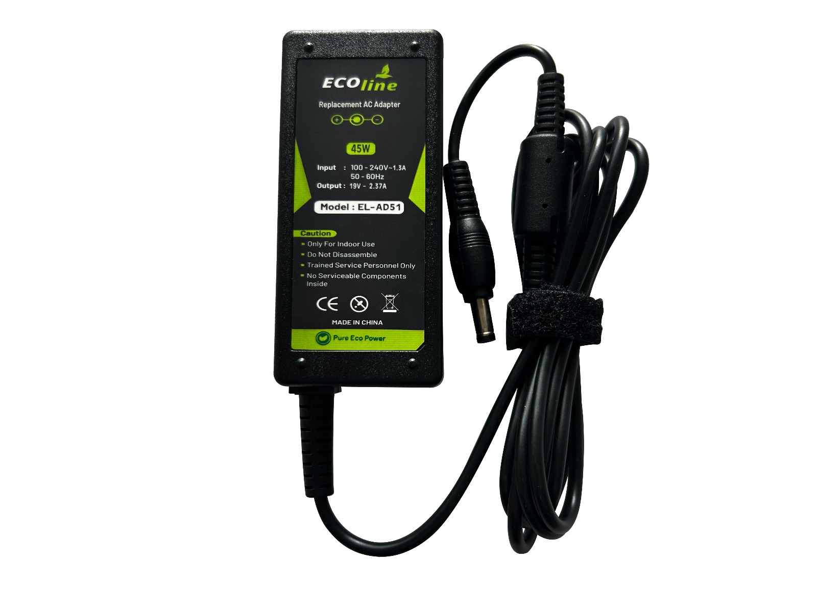 EcoLine - Oplader / AC Adapter - Geschikt voor de Toshiba Satellite C50D C75D C670D C870D U940 U945 Portege Z830 Z930 - 19V 2.37A 45W