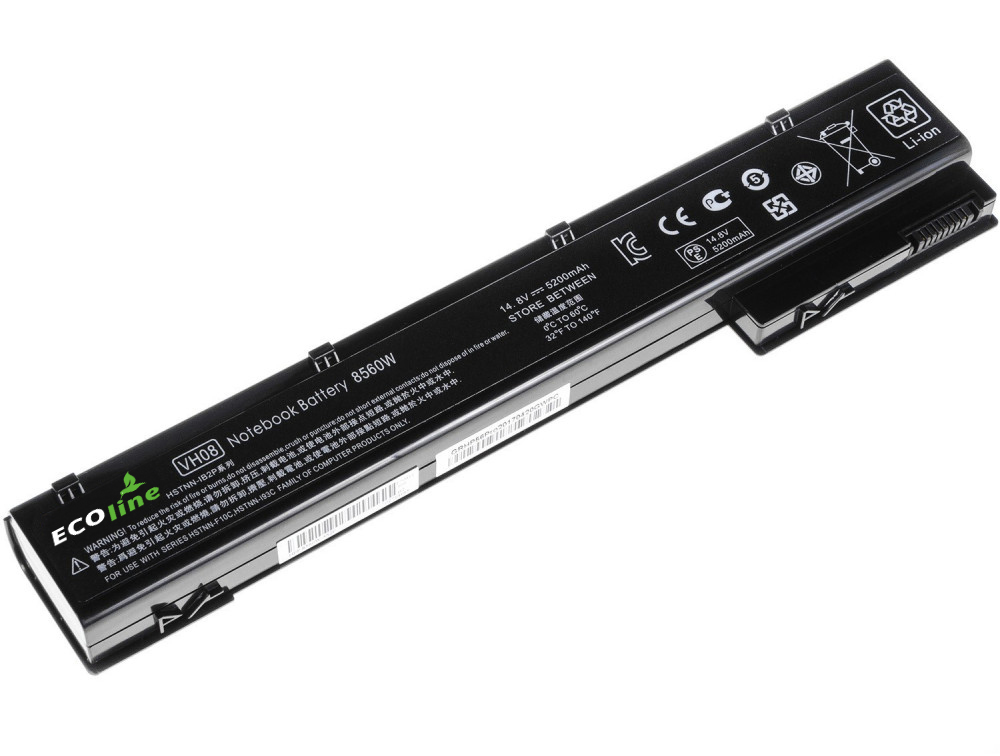 EcoLine - VHO8XL Batterij Geschikt voor de HP EliteBook 8560w 8570w 8760w 8770w / 14.4V 5200mAh