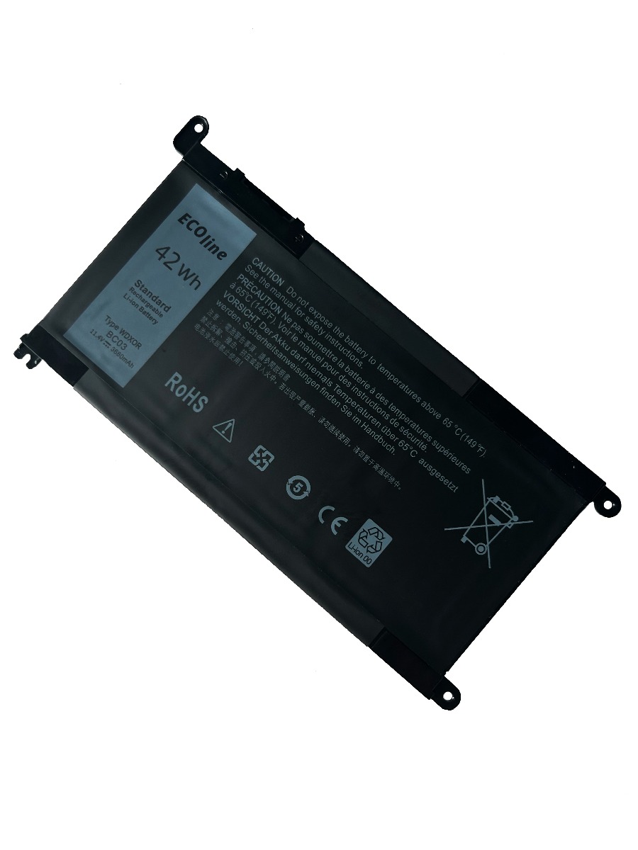 EcoLine - WDX0R WDXOR Batterij Geschikt voor de Dell Inspiron 13 5368 5378 5379 14 5482 15 5565 5567 5568 5570 5578 5579 7560 7570 17 5770 / 11.4V 3400mAh