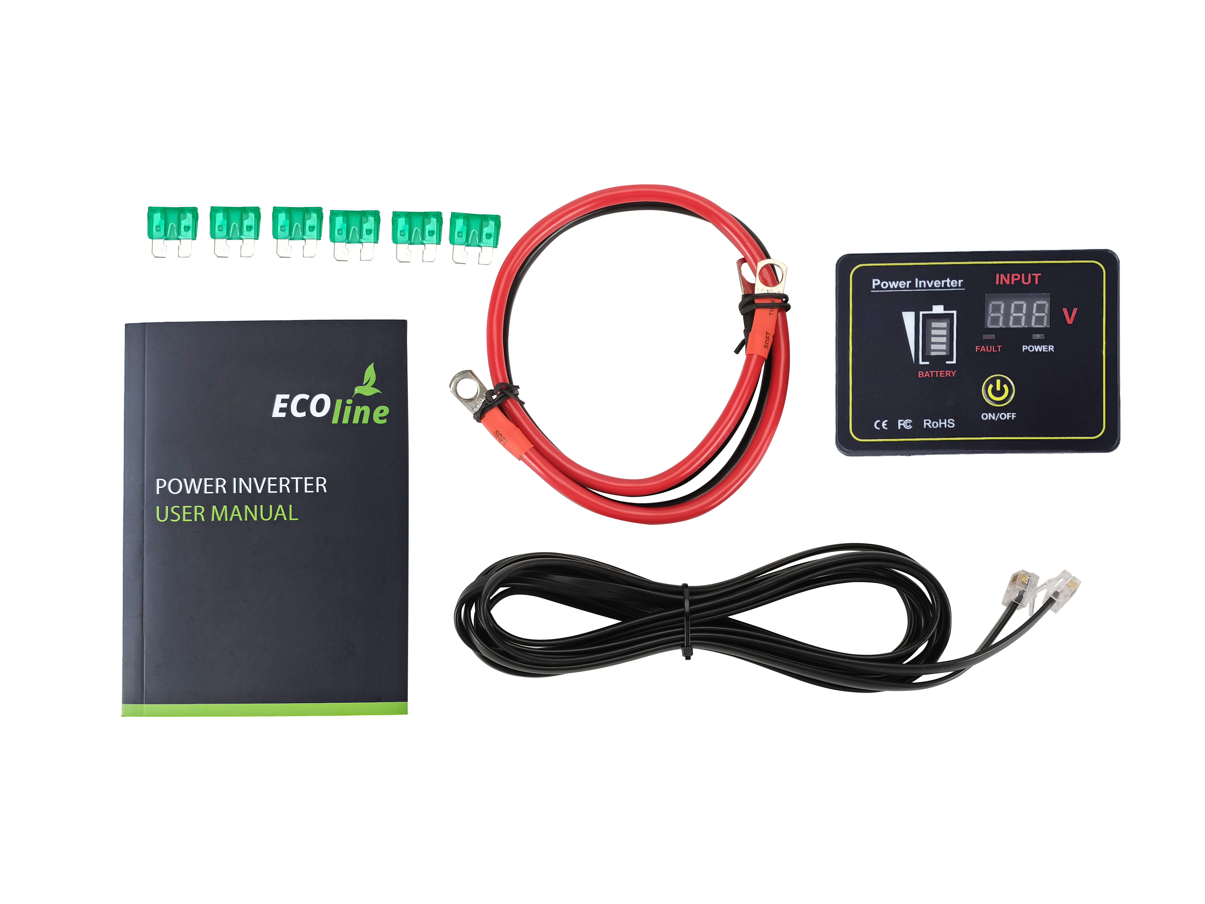 EcoLine - Omvormer 24V Naar 220V/230V - 2000w Vermogen - Zuivere sinus - Spanningomvormer - Remote Controlled thumbnail 6