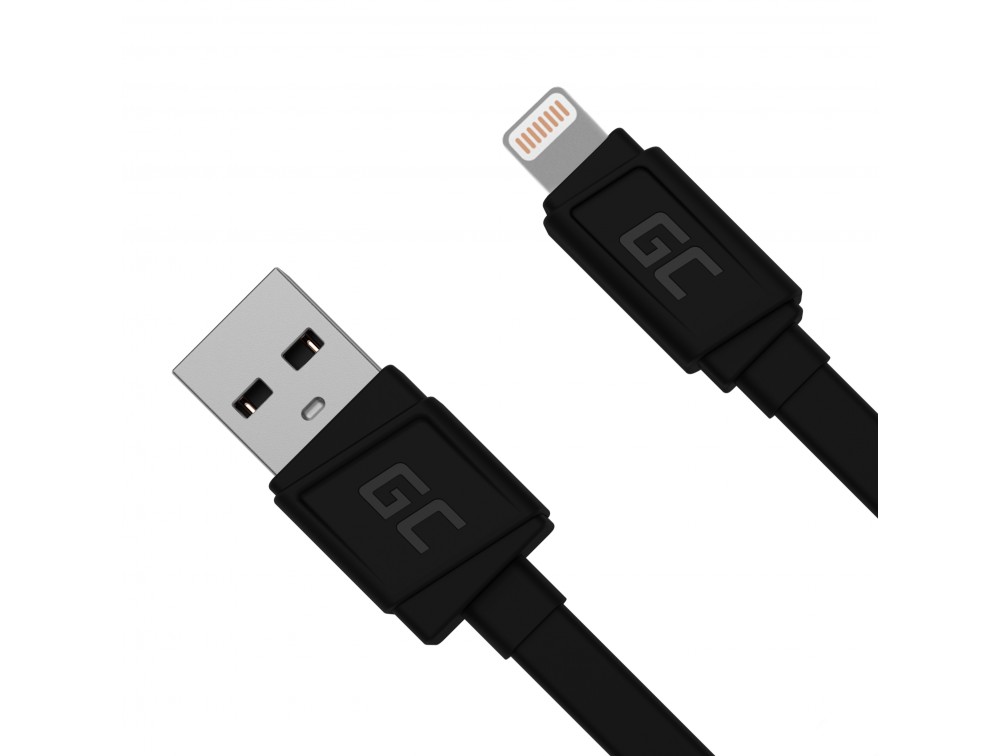 GCmatte Lightning Flat Kabel 25 cm Met fast charging Apple 2.4A