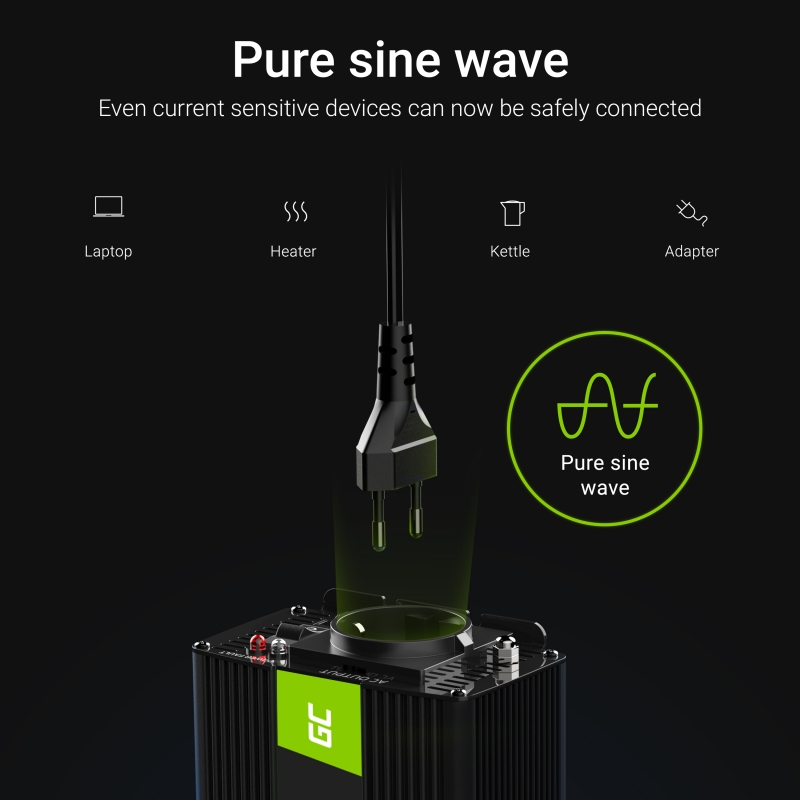 Auto-omvormer 24V tot 230V, 300W / 600W volledige sinusgolf