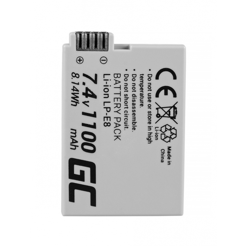 Batterij LP-E8   Canon EOS Rebel T2i, T3i, T4i, T5i, EOS 600D, 550D, 650D, 700D, Kiss X5, X4, X6 7.4V 1100mAh thumbnail 9