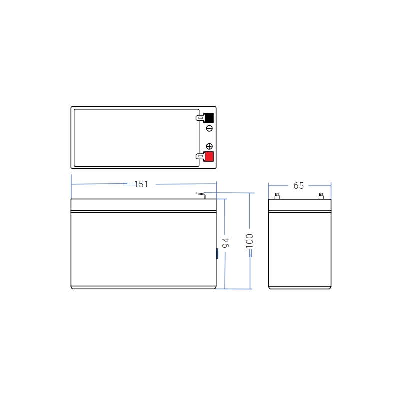 AGM Batterij 12V 7.2Ah thumbnail 2