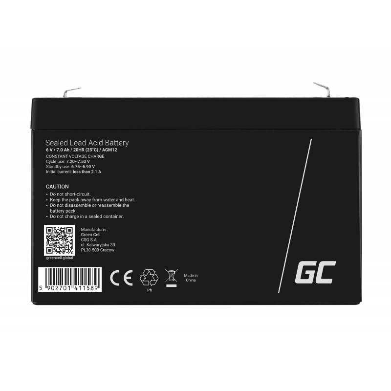AGM Batterij 6V 7Ah thumbnail 4
