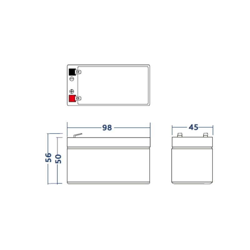 AGM Batterij 12V 1.2Ah thumbnail 2