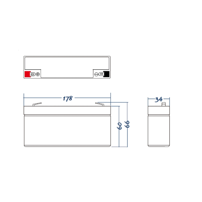 AGM Batterij 12V 2.3Ah thumbnail 2