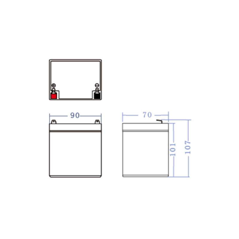 Onderhoudsvrije AGM VRLA 12V 5,3Ah accu voor alarmsystemen en speelgoed thumbnail 2