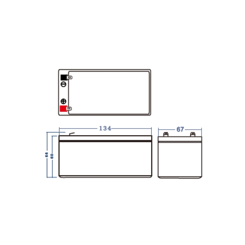 AGM VRLA 12V 3.4Ah accu onderhoudsvrij thumbnail 2